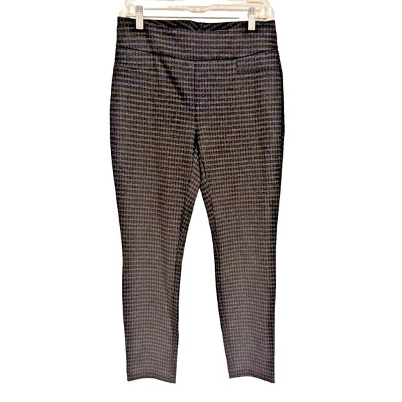 Dalia Women PullOn Ponte Built-In TummyControl Pant Charcoal‎ Plaid SZ M Office - Picture 1 of 7